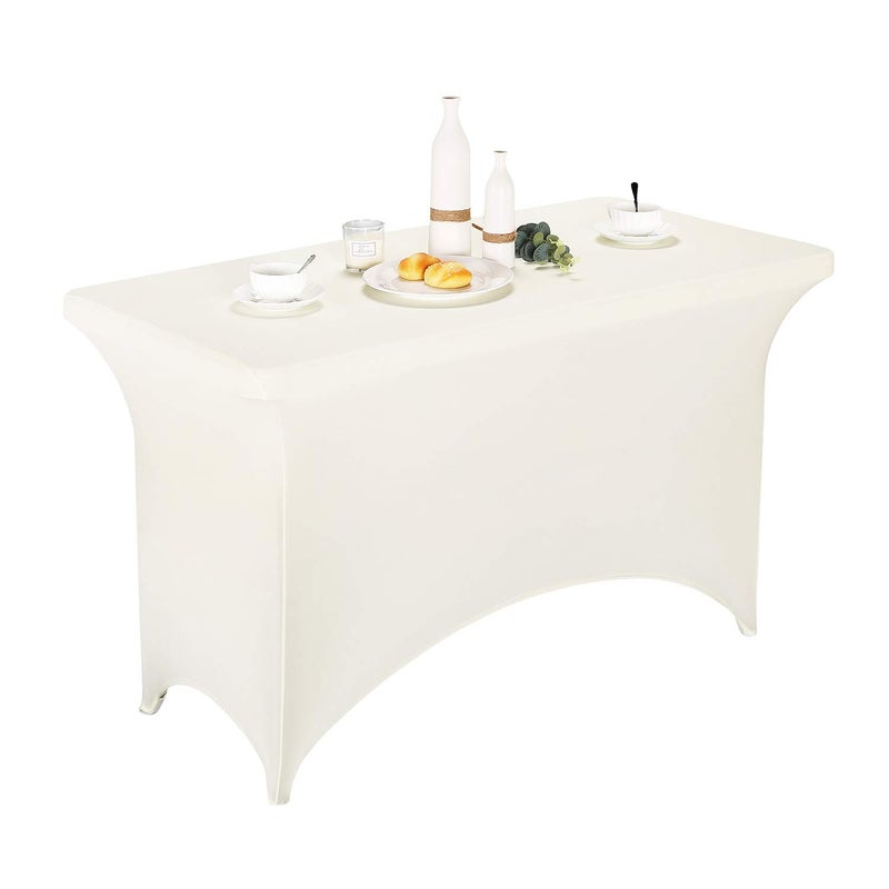 LZY Spandex Fitted Stretch Table Cover for 4ft or 6ft or 8ft Folding Table, Rectangular Cocktail Tablecloth, Perfect for Party or Banquet - Image 1